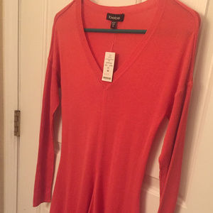 Beautiful Bebe cascade hem sweater tunic
